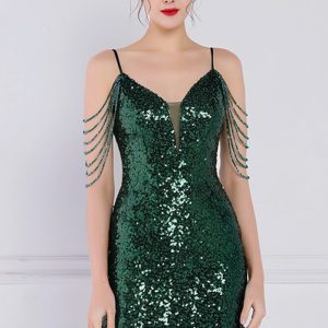 This Women Green Strap Sleeveless Mini Club Dresses design made of high quality polyster and spandex material