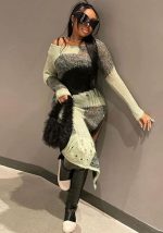 This Women Summer Irregular Ripped Bodycon Slit Dress Combine The Warm And Fashion. It Is a Must-Have Item For This Winter. Sweater Dresses For Women At Global Lover Comes For Different Occasions - Daily Life