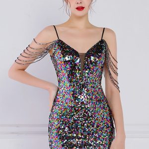 This Women Multi-Color Strap Sleeveless Mini Club Dresses design made of high quality polyster and spandex material