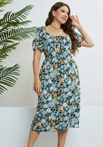 This Women Summer Off Shoulder Slit Dress Made Of Soft And Elastic Fabric. Global Lover Wholesale Plus Size Dresses And Hope Curvy Ladies Find Here a Warm And Exciting Place To Shop Affordable Curvy Dresses Online - Plus Size Casual