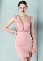 This Women Pink V-neck Sleeveless Mini Bodycon Dresses design made of high quality polyster and spandex material. It come with good stretch and wearing comfortable and feeling freedom. The Solid Diamonds Formal tight and fitted dress is the most popular options from party girls. Shop bodycon dresses at global lover and find amazing designs sequins