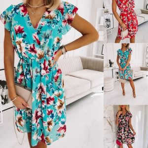 This Women Summer Print Short Sleeve Dress Design Made Of High Quality Polyster And Spandex Material. Print Dresses Is More Interesting And Stylish. Print Maxi Dresses Is One Of The Popular Item For Islander Vocations. Women¡¯s Print Dresses At Global Lover Comes With Forever Floral