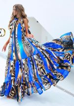 This Women Printed Halter Sleeveless Maxi Dresses design made of high quality polyster and spandex material