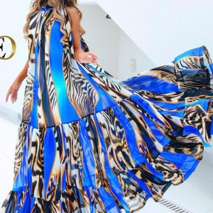 This Women Printed Halter Sleeveless Maxi Dresses design made of high quality polyster and spandex material