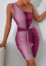 This Women Printed One Shoulder Sleeveless Mini Club Dresses design made of high quality polyster and spandex material