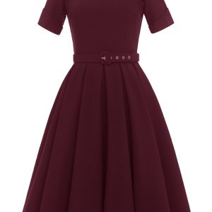 This Women Red Square Collar Short Sleeves Belted Skater Dresses design made of high quality polyster and spandex material. Women¡¯s skater dresses suit for all shapes girls. Cheap skater dresses is a great buy at global lover. When you need other type of wholesale women¡¯s dresses