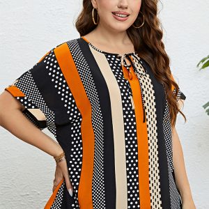 This Women Summer Round Neck Loose Top Made Of Comfortable And Elastic Fabric. It Is Wholesale Sexy Plus Size Tops For Women. With The Gradual Rise Of Feminist Awareness