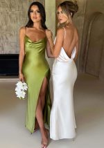 This Women Summer Sexy Backless Slit Strap Dress Design Made Of High Quality Polyster And Spandex Material