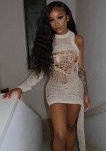 This Women Summer Sexy Cutout See-Through Bodycon Dress Combine The Warm And Fashion. It Is a Must-Have Item For This Winter. Sweater Dresses For Women At Global Lover Comes For Different Occasions - Daily Life