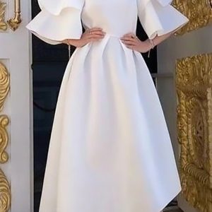 This Women White Turtleneck Half Sleeves Cascading Ruffle Skater Dresses design made of high quality polyster and spandex material. Women¡¯s skater dresses suit for all shapes girls. Cheap skater dresses is a great buy at global lover. When you need other type of wholesale women¡¯s dresses