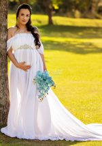 This Women White Off-the-shoulder Short Sleeves Lace Floor-Length Maternity Dresses made of soft and comfortable material. It is a must-have item for pregnant women. Global Lover offer newest wholesale maternity dresses and hope pregnant ladies find here a warm and exciting place to shop affordable pregnant dresses - pregnant casual dresses