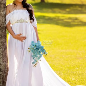 This Women White Off-the-shoulder Short Sleeves Lace Floor-Length Maternity Dresses made of soft and comfortable material. It is a must-have item for pregnant women. Global Lover offer newest wholesale maternity dresses and hope pregnant ladies find here a warm and exciting place to shop affordable pregnant dresses - pregnant casual dresses