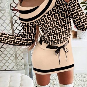 This Women Turndown Collar Print Lace-Up Dress Design Made Of High Quality Polyster And Spandex Material. It Is Stretchy