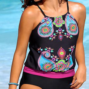 This Women Two Pieces Swimsuit Print High Waist Strap Bikini Plus Size Bikini Is Made Of Good Quality Lycra And Spandex Fabric