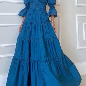 This Women v Neck Long Sleeve Maxi Dress Design Made Of High Quality Polyster And Spandex Material