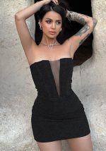 This Women Winter Sexy Patchwork Strapless Bodycon Dress Design Made Of High Quality Polyster And Spandex Material. It Come With Good Stretch And Wearing Comfortable And Feeling Freedom. The Tight And Fitted Dress Is The Most Popular Options From Party Girls. Shop Bodycon Dresses At Global Lover And Find Amazing Designs Sequins