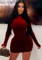 This Women Winter Solid Half Turtleneck Long Sleeve Velvet Dress Design Made Of High Quality Polyster And Spandex Material. It Come With Good Stretch And Wearing Comfortable And Feeling Freedom. The Tight And Fitted Dress Is The Most Popular Options From Party Girls. Shop Bodycon Dresses At Global Lover And Find Amazing Designs Sequins