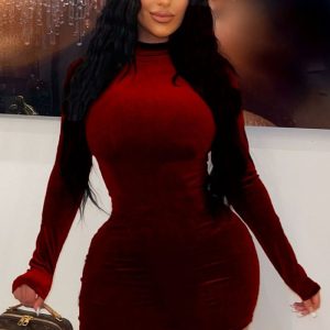 This Women Winter Solid Half Turtleneck Long Sleeve Velvet Dress Design Made Of High Quality Polyster And Spandex Material. It Come With Good Stretch And Wearing Comfortable And Feeling Freedom. The Tight And Fitted Dress Is The Most Popular Options From Party Girls. Shop Bodycon Dresses At Global Lover And Find Amazing Designs Sequins