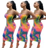 This Women Clothes Summer Fashion Print Strapless Long Dress Design Made Of High Quality Polyster And Spandex Material. It Come With Good Stretch And Wearing Comfortable And Feeling Freedom. The Tight And Fitted Dress Is The Most Popular Options From Party Girls. Shop Bodycon Dresses At Global Lover And Find Amazing Designs Sequins