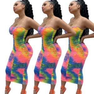 This Women Clothes Summer Fashion Print Strapless Long Dress Design Made Of High Quality Polyster And Spandex Material. It Come With Good Stretch And Wearing Comfortable And Feeling Freedom. The Tight And Fitted Dress Is The Most Popular Options From Party Girls. Shop Bodycon Dresses At Global Lover And Find Amazing Designs Sequins