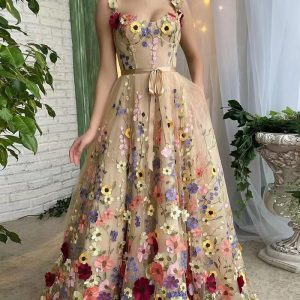 This Women Flower Embroidery Sexy Dress Design Made Of High Quality Polyster And Spandex Material