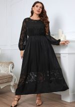 This Women Lace Long Sleeve Dress Made Of Soft And Elastic Fabric. Global Lover Wholesale Plus Size Dresses And Hope Curvy Ladies Find Here a Warm And Exciting Place To Shop Affordable Curvy Dresses Online - Plus Size Casual