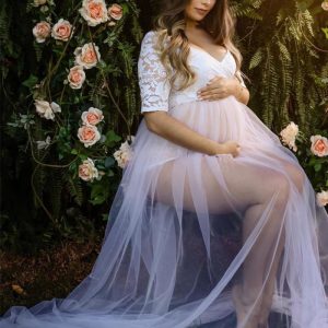 This Women Lace Maternity Trailing Short-Sleeved Dress Made Of Soft And Comfortable Material. It Is a Must-Have Item For Pregnant Women. Global Lover Offer Newest Wholesale Maternity Dresses And Hope Pregnant Ladies Find Here a Warm And Exciting Place To Shop Affordable Pregnant Dresses - Pregnant Casual Dresses