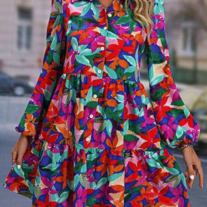 This Women Printed Shirt Dress Design Made Of High Quality Polyster And Spandex Material. Print Dresses Is More Interesting And Stylish. Print Maxi Dresses Is One Of The Popular Item For Islander Vocations. Women¡¯s Print Dresses At Global Lover Comes With Forever Floral