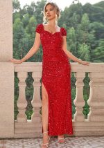 This Women Sequin Side Slit Sexy Dress Design Made Of High Quality Polyster And Spandex Material. It Come With Good Stretch And Wearing Comfortable And Feeling Freedom. The Tight And Fitted Dress Is The Most Popular Options From Party Girls. Shop Bodycon Dresses At Global Lover And Find Amazing Designs Sequins