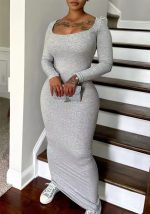 This Women Sexy Long Sleeve Dress Design Made Of High Quality Polyster And Spandex Material