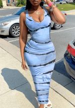 This Women Sexy Tie-Dye Sundress Design Made Of High Quality Polyster And Spandex Material