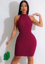 This Women Solid Halter Neck Stretch Puff Dress Design Made Of High Quality Polyster And Spandex Material. It Come With Good Stretch And Wearing Comfortable And Feeling Freedom. The Tight And Fitted Dress Is The Most Popular Options From Party Girls. Shop Bodycon Dresses At Global Lover And Find Amazing Designs Sequins