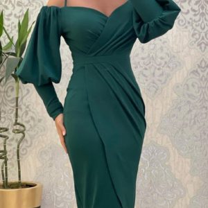 This Women Suspender Balloon Sleeves Irregular Maxi Dress Design Made Of High Quality Polyster And Spandex Material. It Come With Good Stretch And Wearing Comfortable. Women¡¯s Midi Dresses Is Omnipotent And Suit For All Kinds Of Occasions - Daily Wear