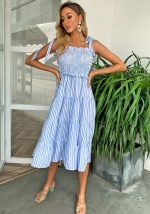 This Women Suspender Pleated Dress Design Made Of High Quality Polyster And Spandex Material. It Is Stretchy