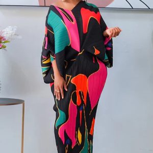 This Women's Fall v-Neck Bat Sleeves Print Dress Design Made Of High Quality Polyster And Spandex Material. Print Dresses Is More Interesting And Stylish. Print Maxi Dresses Is One Of The Popular Item For Islander Vocations. Women¡¯s Print Dresses At Global Lover Comes With Forever Floral