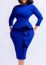 This Women's Fall Winter Fashion Chic Elegant Africa Plus Size Career Bodycon Dress Design Made Of High Quality Polyster And Spandex Material. It Come With Good Stretch And Wearing Comfortable. Women¡¯s Midi Dresses Is Omnipotent And Suit For All Kinds Of Occasions - Daily Wear