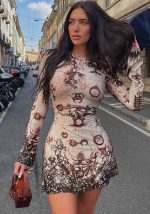 This Women's Fall Winter Vintage Print Round Neck Long Sleeve Casual Dress Design Made Of High Quality Polyster And Spandex Material. Print Dresses Is More Interesting And Stylish. Print Maxi Dresses Is One Of The Popular Item For Islander Vocations. Women¡¯s Print Dresses At Global Lover Comes With Forever Floral