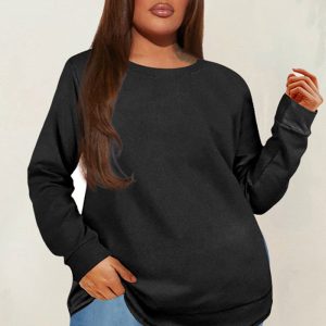 This Women's Fashion Casual Solid Long Sleeve Women's Plus Size Top Made Of Comfortable And Elastic Fabric. It Is Wholesale Sexy Plus Size Tops For Women. With The Gradual Rise Of Feminist Awareness