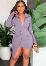 This Women's Spring Summer Irregular Long Sleeve Shirt Dress Design Made Of High Quality Polyster And Spandex Material. It Is Stretchy