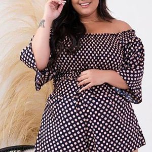 This Women's Spring Summer Pants Plus Size Polka Dot Off Shoulder Top Loose Shorts Two Piece Casual Set Design And Made Of Comfortable And Elastic Fabric. Wholesale Plus Size Two Piece Sets Is a Must-Have Item For Curvy Ladies. Two Piece Sets Can Either Be Worn Together Or Individually