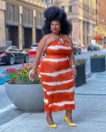 This Women's Tie Dye Sexy Plus Size Slim Fit Strap Dress Made Of Soft And Elastic Fabric. Global Lover Wholesale Plus Size Dresses And Hope Curvy Ladies Find Here a Warm And Exciting Place To Shop Affordable Curvy Dresses Online - Plus Size Casual