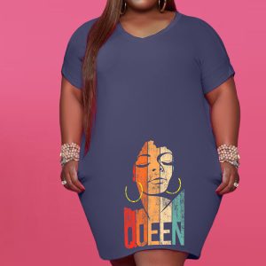 This Women's v Neck Solid Plus Size Women's Fashion Casual Dress Made Of Soft And Elastic Fabric. Global Lover Wholesale Plus Size Dresses And Hope Curvy Ladies Find Here a Warm And Exciting Place To Shop Affordable Curvy Dresses Online - Plus Size Casual