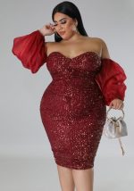 This Womensexy Sequins Strapless Mesh Bodycon Dress Evening Dress Made Of Soft And Elastic Fabric. Global Lover Wholesale Plus Size Dresses And Hope Curvy Ladies Find Here a Warm And Exciting Place To Shop Affordable Curvy Dresses Online - Plus Size Casual