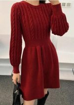 This Women's Autumn And Winter Slim Waist Slim Fit Long Sleeve Knitting Basic Dress Spring a-Line Dress Combine The Warm And Fashion. It Is a Must-Have Item For This Winter. Sweater Dresses For Women At Global Lover Comes For Different Occasions - Daily Life