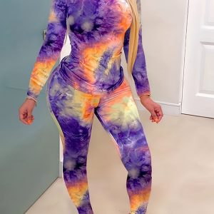 This Women's Autumn And Winter Tie Dye Long Sleeve Plus Size Two Piece Pants Set Design And Made Of Comfortable And Elastic Fabric. Wholesale Plus Size Two Piece Sets Is a Must-Have Item For Curvy Ladies. Two Piece Sets Can Either Be Worn Together Or Individually