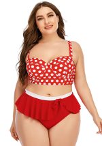 This Women's Bikini Retro Polka Dot Sexy Push Up High Waist Fly Two Pieces Swimsuit Is Made Of Good Quality Lycra And Spandex Fabric