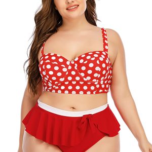 This Women's Bikini Retro Polka Dot Sexy Push Up High Waist Fly Two Pieces Swimsuit Is Made Of Good Quality Lycra And Spandex Fabric