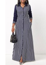 This Women's Casual Shirt Outerwear Women's Striped Long Sleeve Shirt Dress Design Made Of High Quality Polyster And Spandex Material