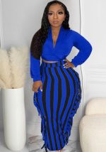 This Women's Casual Side Tassel Plus Size Long Sleeve Two-Piece Skirt Set Design And Made Of Comfortable And Elastic Fabric. Wholesale Plus Size Two Piece Sets Is a Must-Have Item For Curvy Ladies. Two Piece Sets Can Either Be Worn Together Or Individually