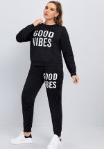 This Women's Casual Sports Letter Print Long Sleeve Sweater Pants Set Design And Made Of Comfortable And Elastic Fabric. Wholesale Plus Size Two Piece Sets Is a Must-Have Item For Curvy Ladies. Two Piece Sets Can Either Be Worn Together Or Individually